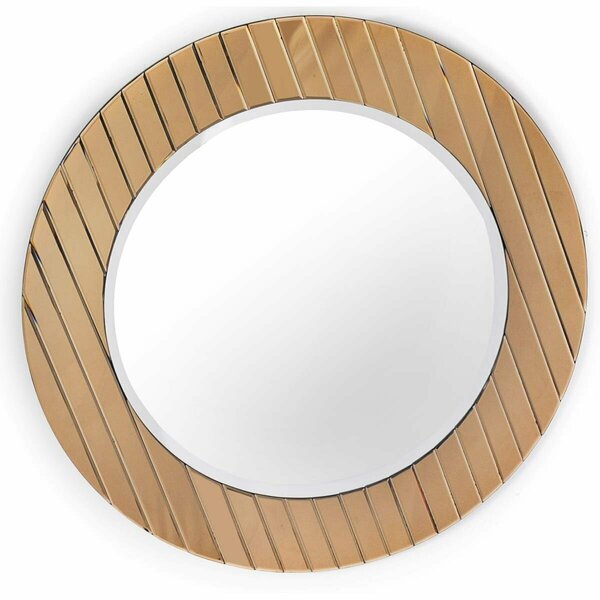 Lovelyhome 35.4 x 35.4 in. Yukon Gold Beveled Accent Mirror LO2851508